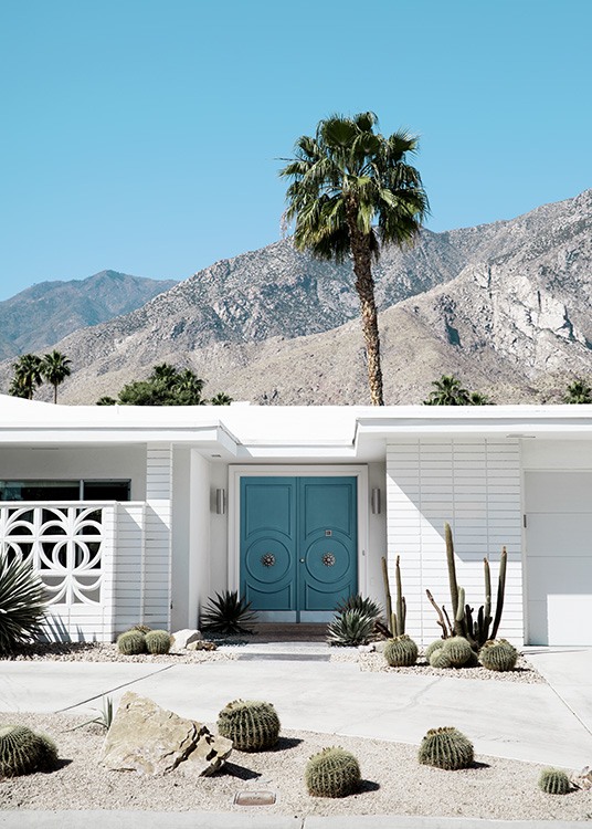 Blue Door Palm Springs Plakat / Architektura w Desenio AB (10794)